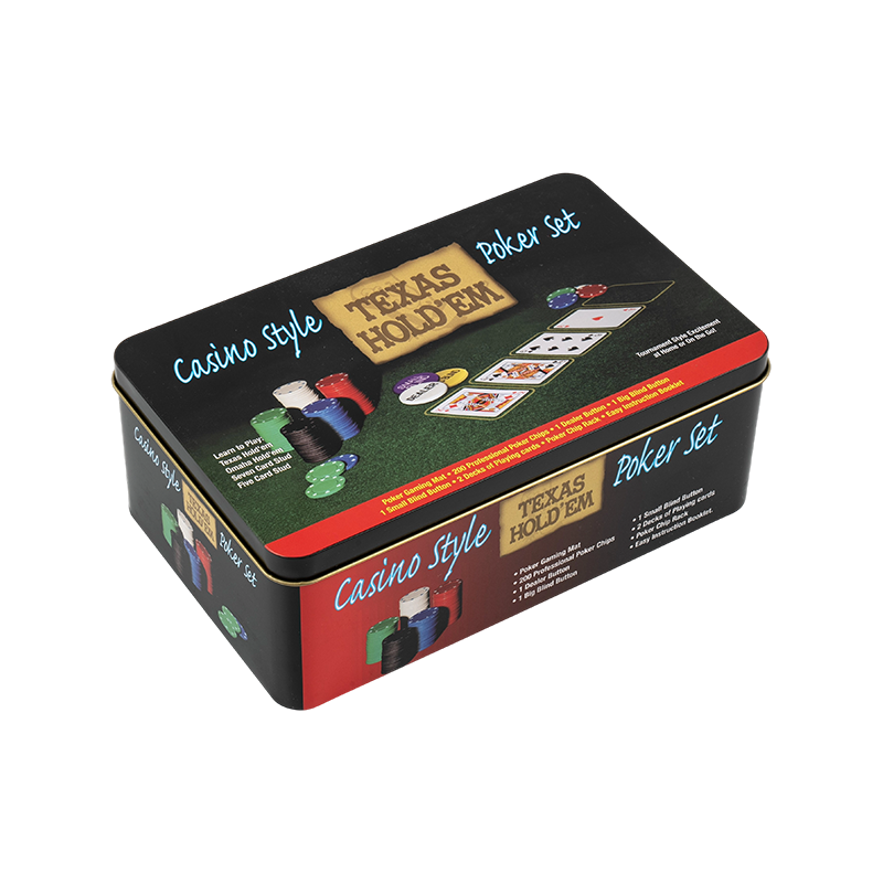 200pcs Deluxe Sraith sliseanna poker bosca iarainn chuimsitheach