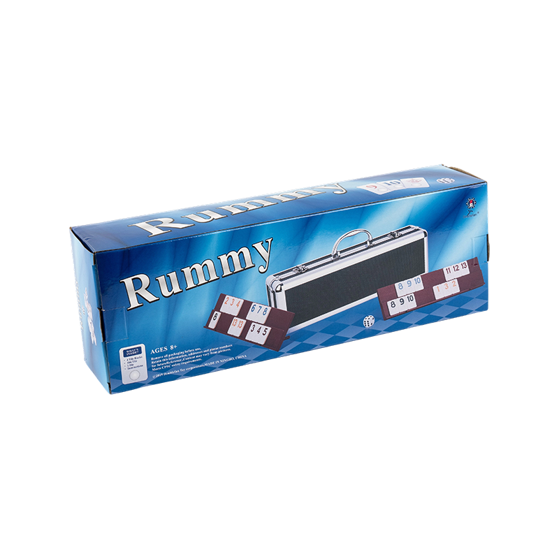 2-4 Rannpháirtithe Cluiche Boird Rummy iniompartha le Cás Alúmanaim