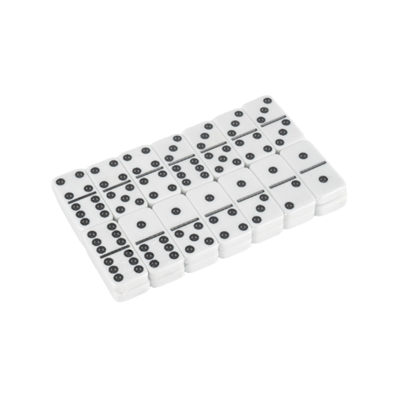 Dominoes ponc clasaiceach dubh agus bán